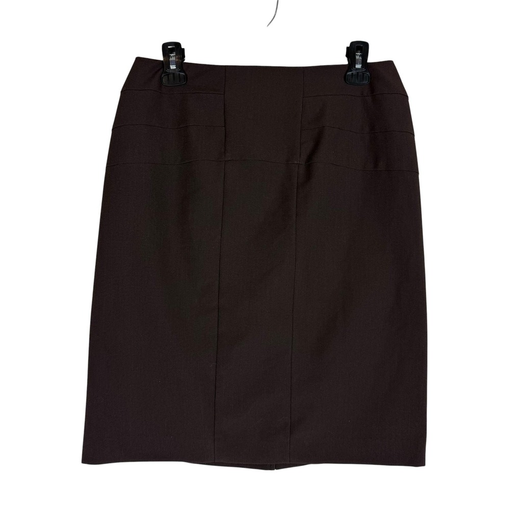 Worthington Skirt Womens 6 Brown Twill Pencil Lined Back Vent Work Career